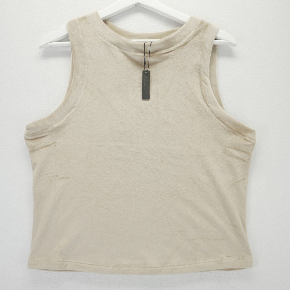 SKIMS Velour Tank Top Honey Beige Sleeveless Crew Neck AP-TNK-0389 XL NWT